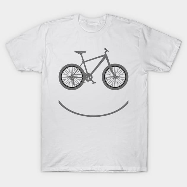 Bike Smiley Face MTB Cycling Design T-Shirt by Howtotails